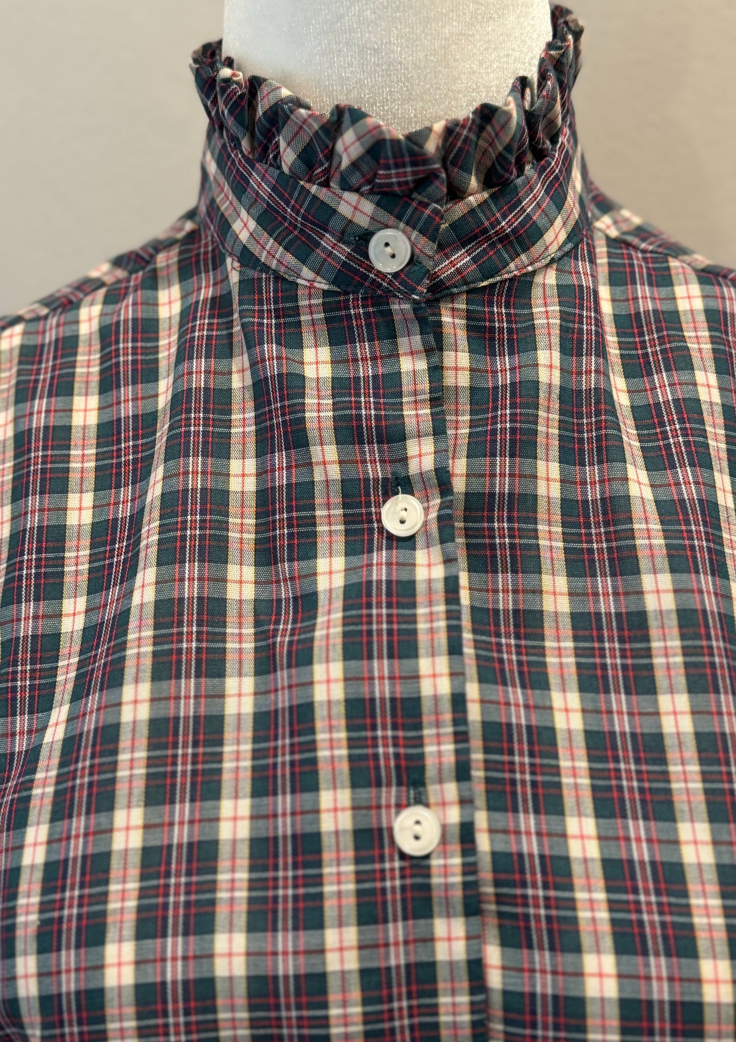 Vintage TJ's of California 70's Plaid Secretary Blouse
