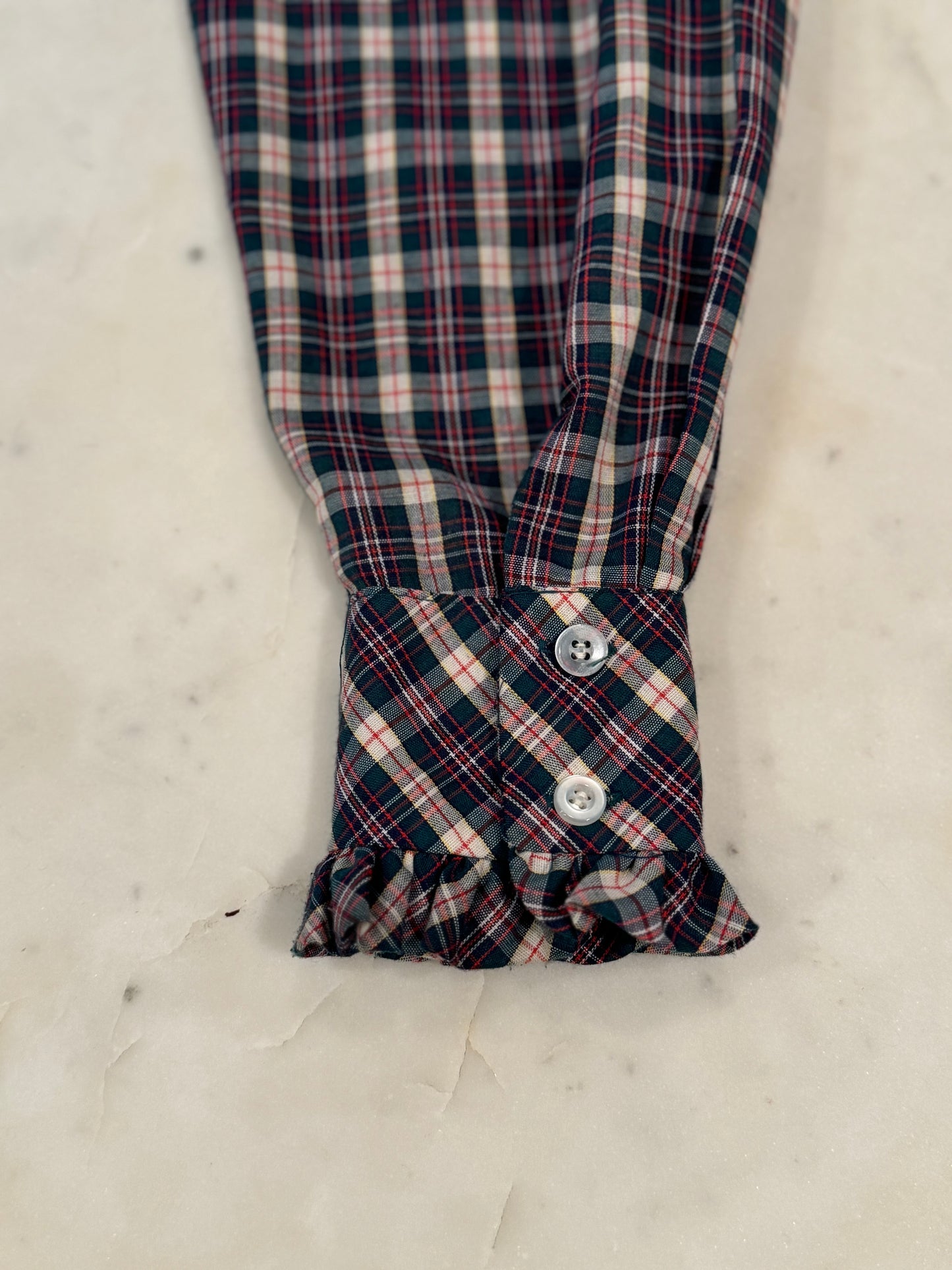 Vintage TJ's of California 70's Plaid Secretary Blouse