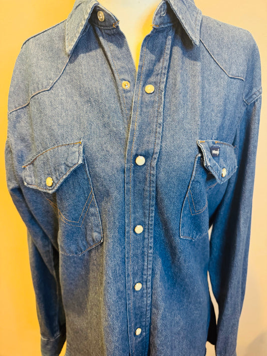 Vintage Wrangler Western Shirt Denim Shirt