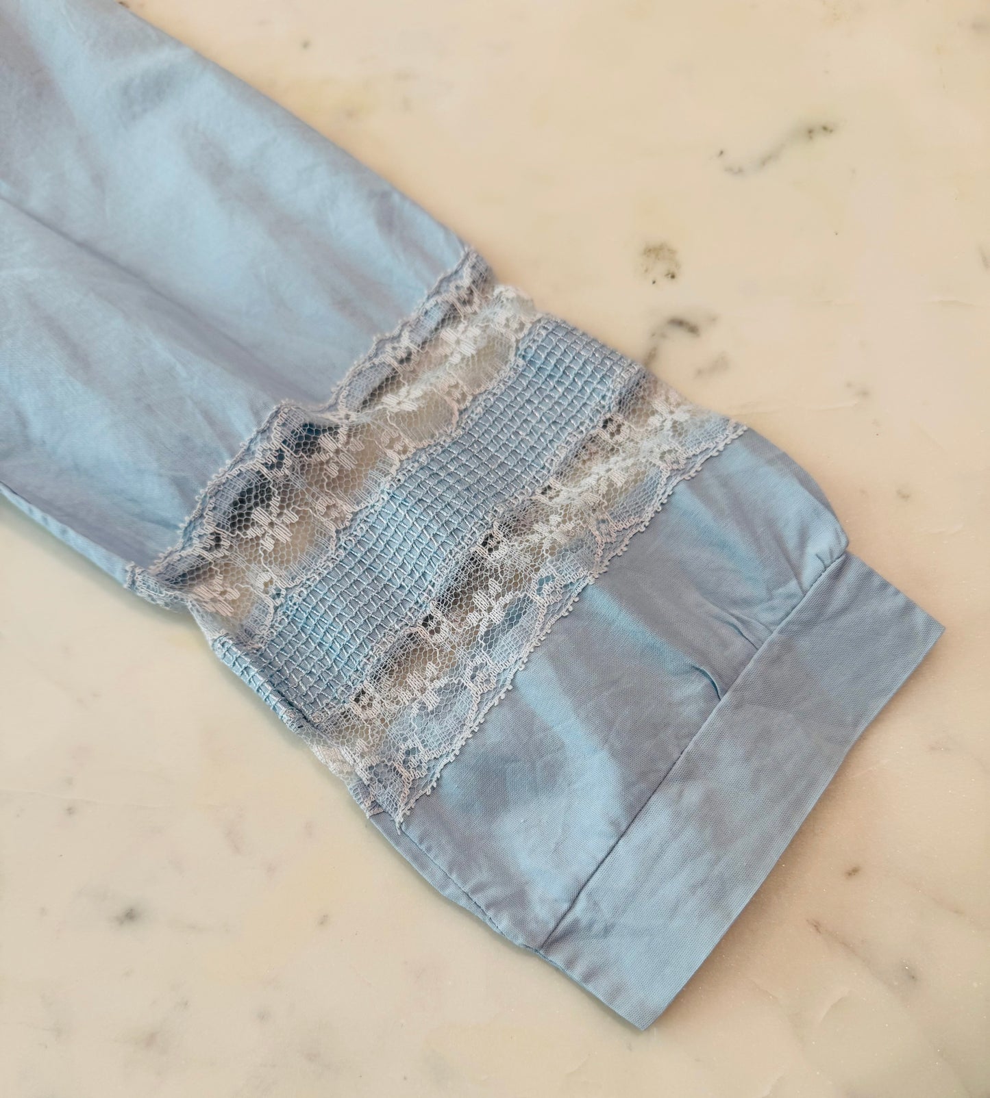 Vintage 70's Lace and Cotton Blouse