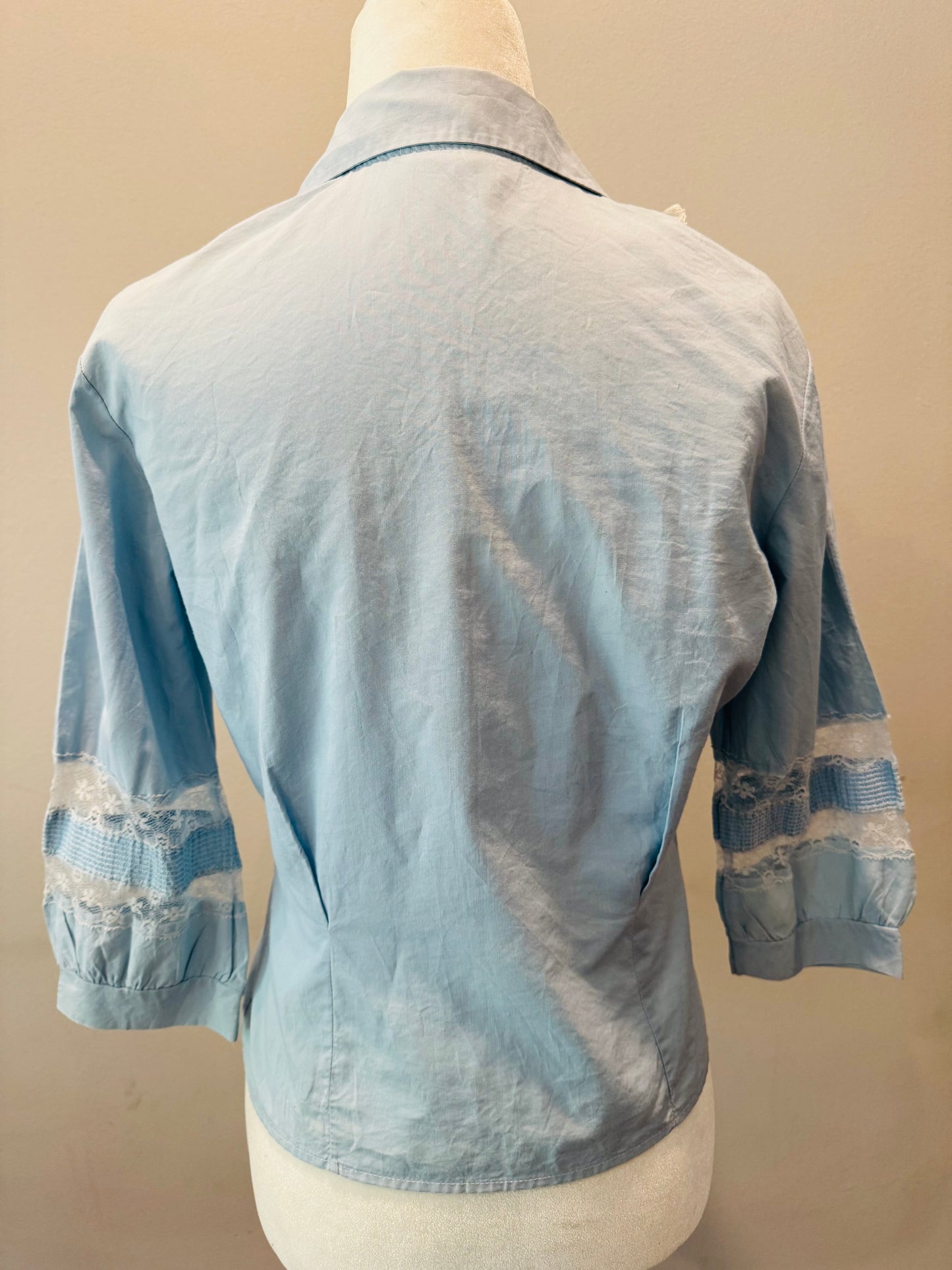 Vintage 70's Lace and Cotton Blouse
