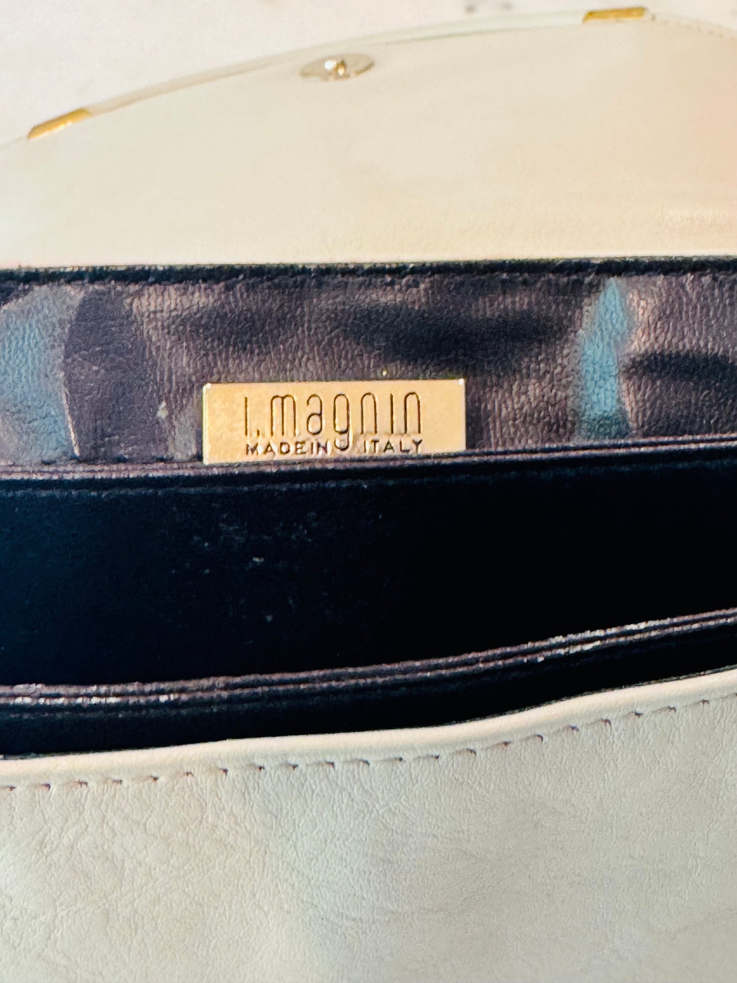 Vintage 80's I.MAGNIN Leather Crossbody Bag