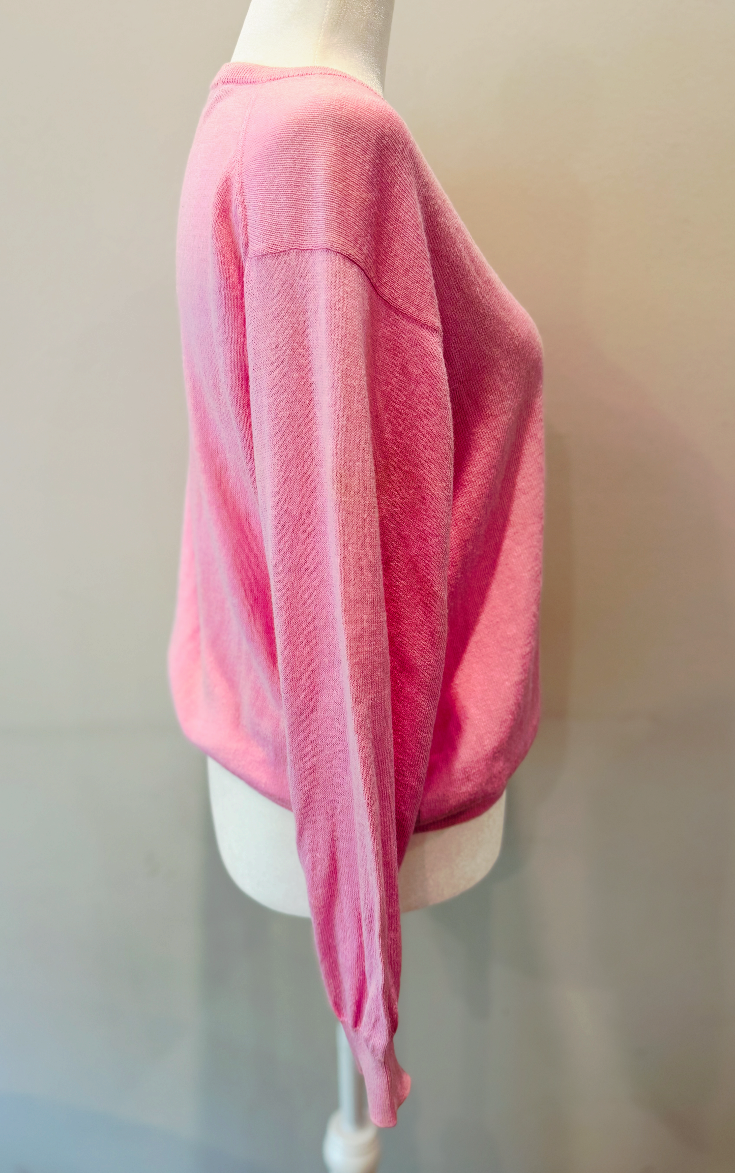 Burberrys Vintage Pink V-Neck Sweater