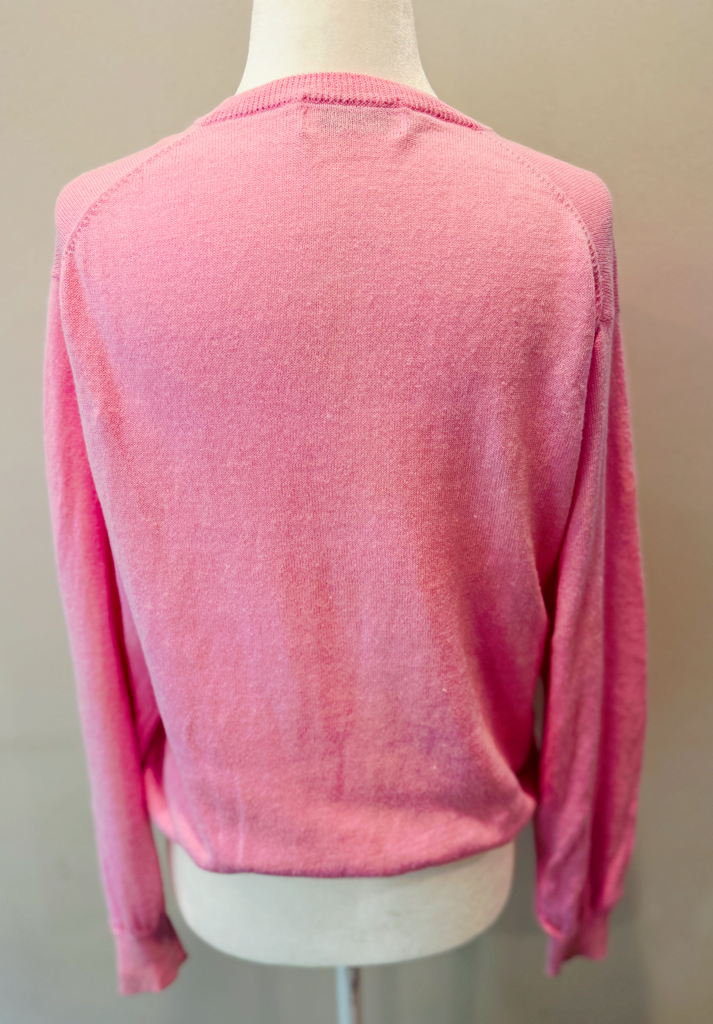 Burberrys Vintage Pink V-Neck Sweater