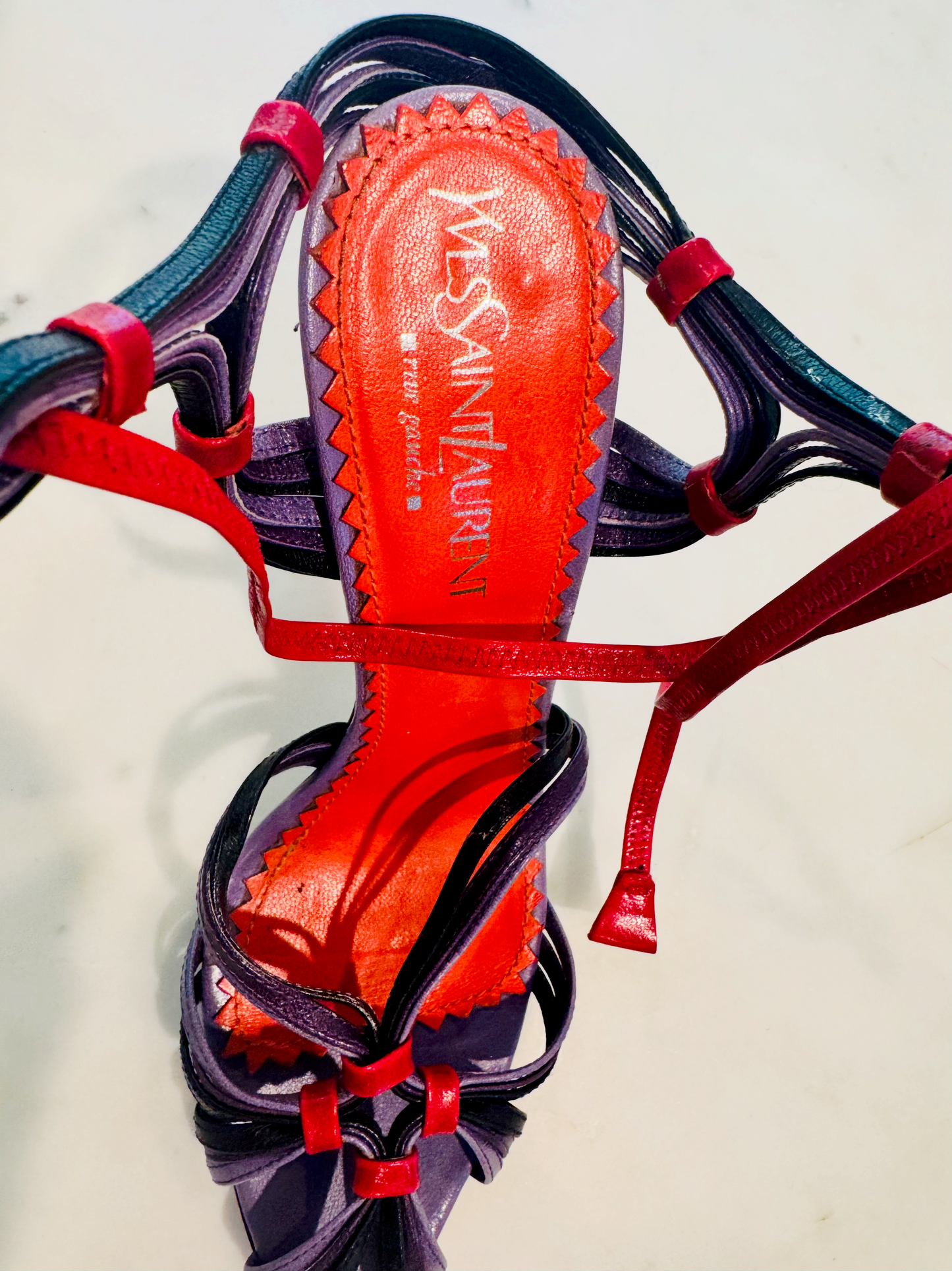 Yves Saint Laurent Rive Gauche Ankle Strap Shoes.