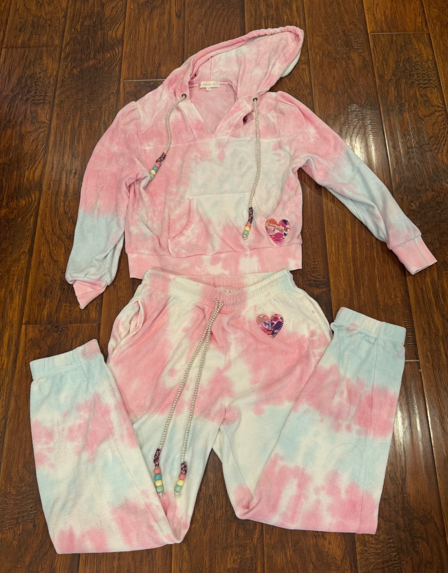 Love Shack Fancy Pink Tie-Dye Hoodie Terry Kirby Santinella Joggers Set