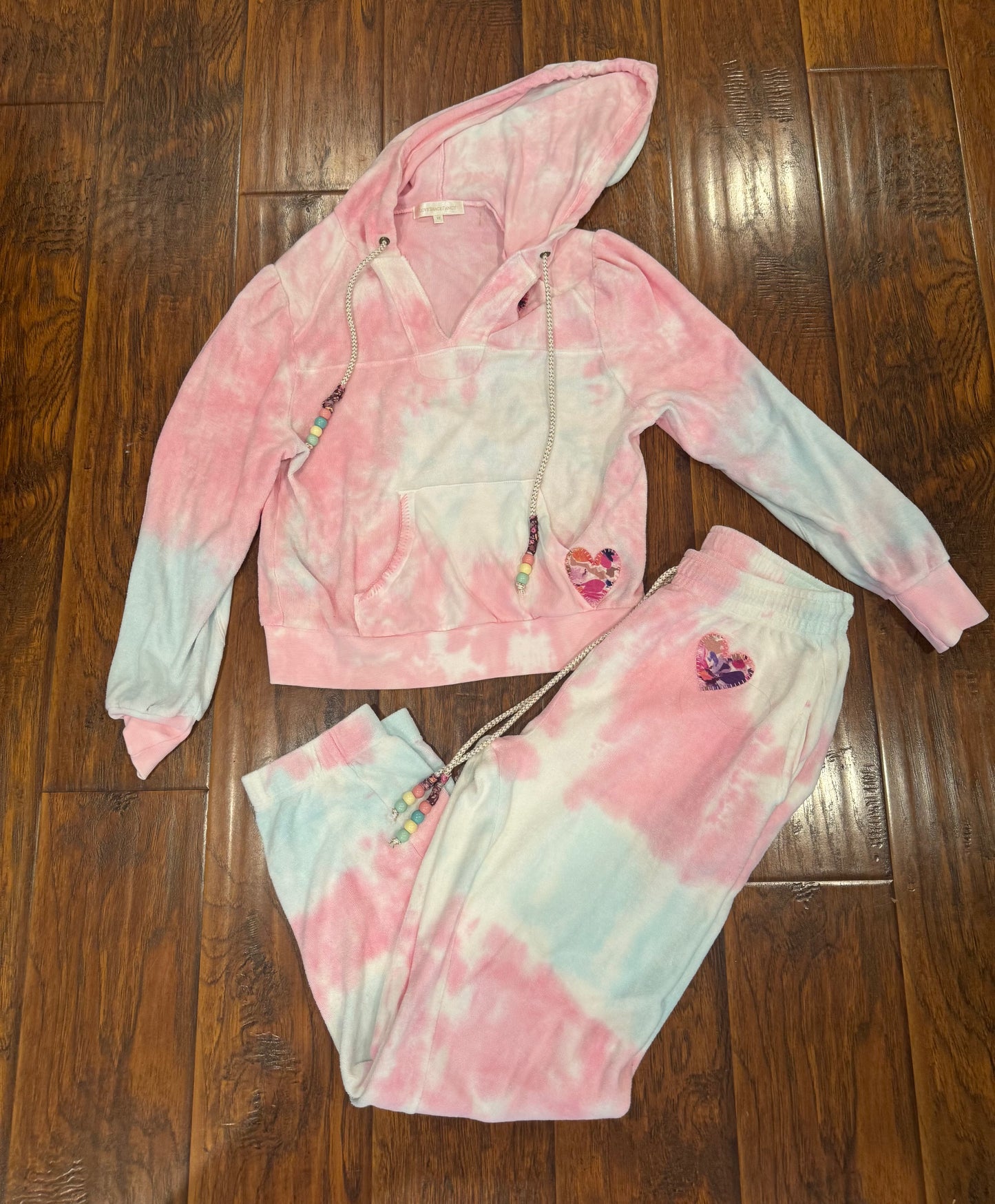 Love Shack Fancy Pink Tie-Dye Hoodie Terry Kirby Santinella Joggers Set