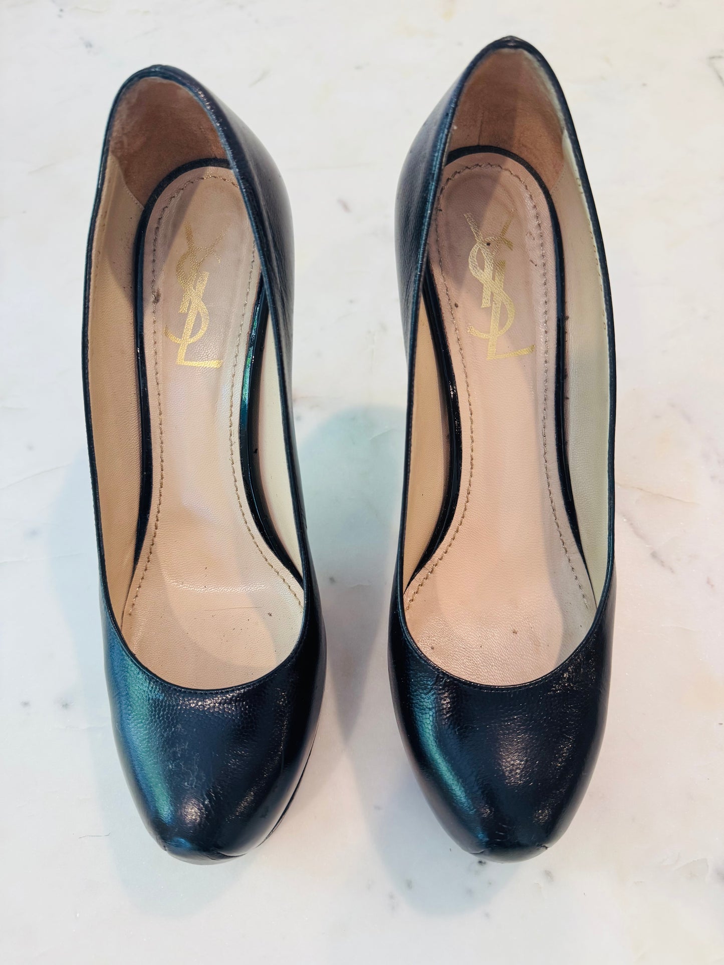 Vintage Yves Saint Laurent Rive Gauche Leather Pumps.