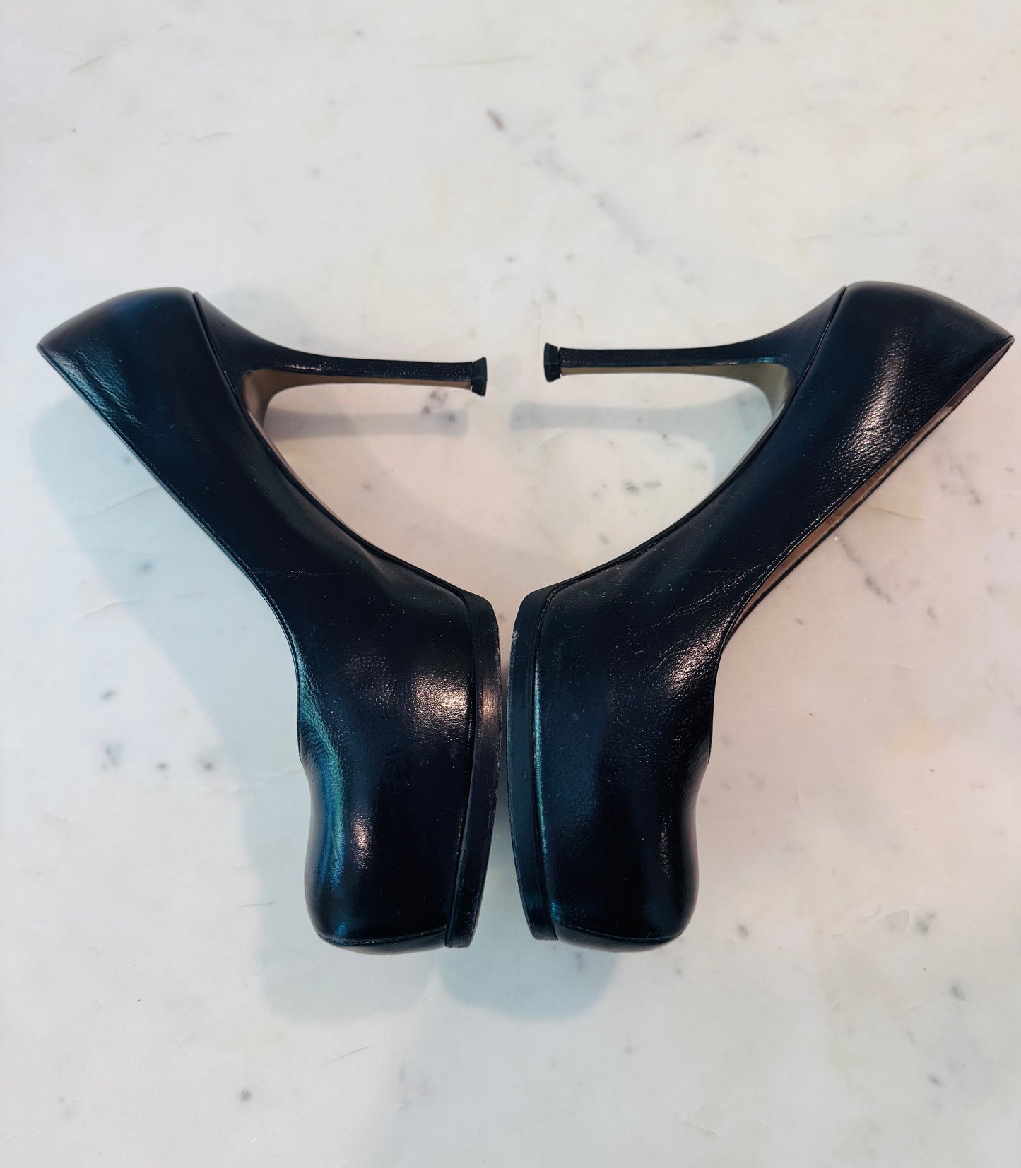 Vintage Yves Saint Laurent Rive Gauche Leather Pumps.