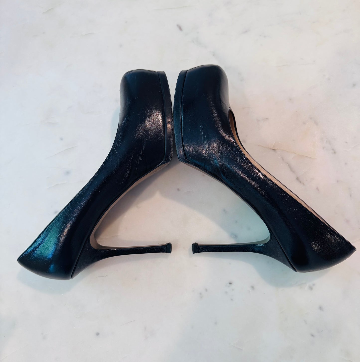 Vintage Yves Saint Laurent Rive Gauche Leather Pumps.