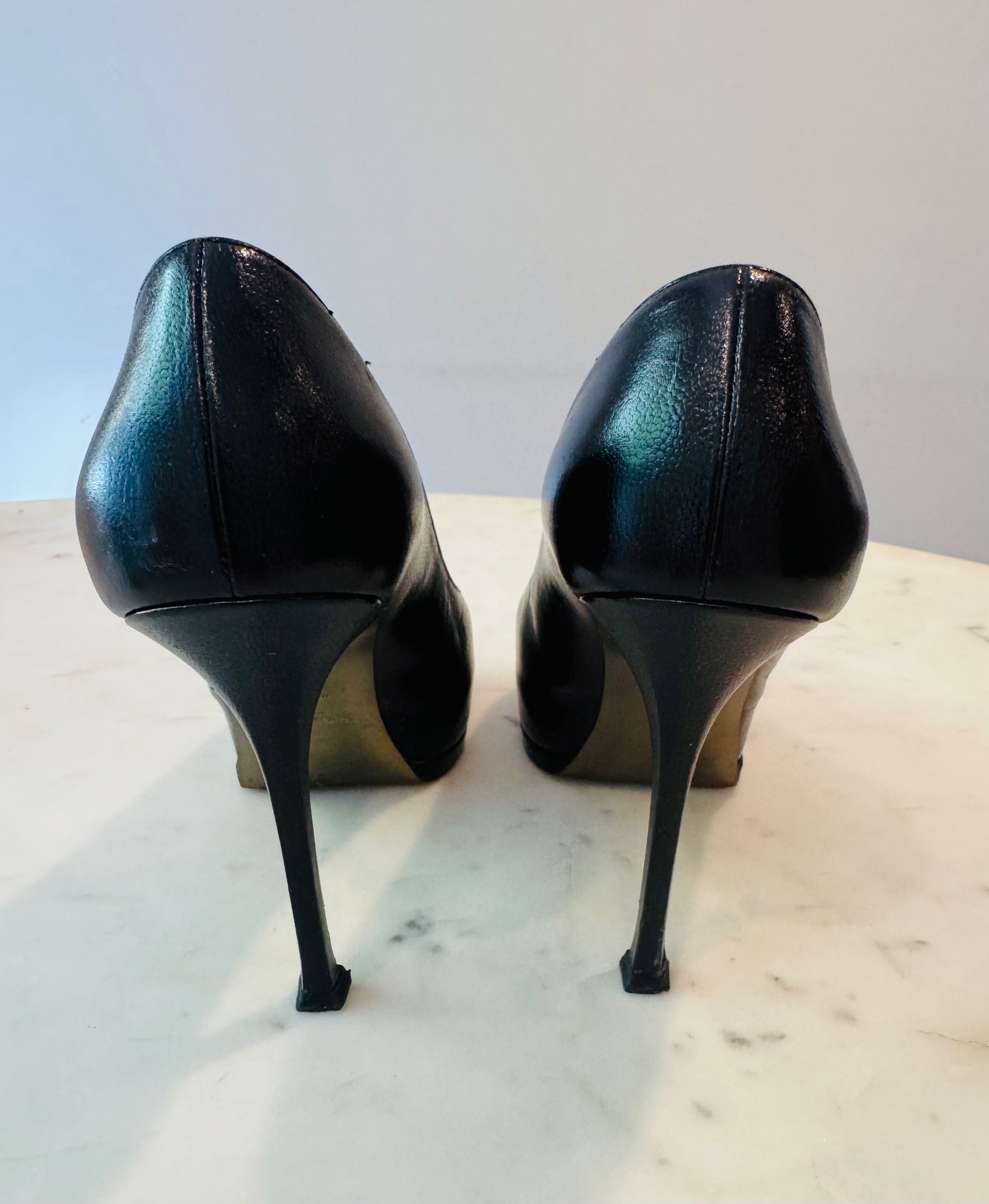 Vintage Yves Saint Laurent Rive Gauche Leather Pumps.