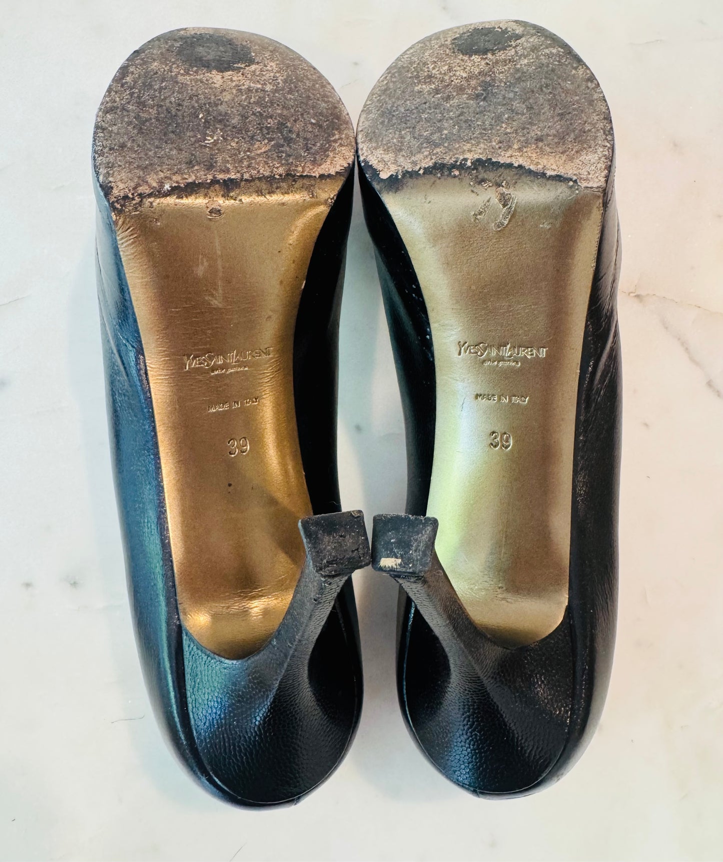Vintage Yves Saint Laurent Rive Gauche Leather Pumps.