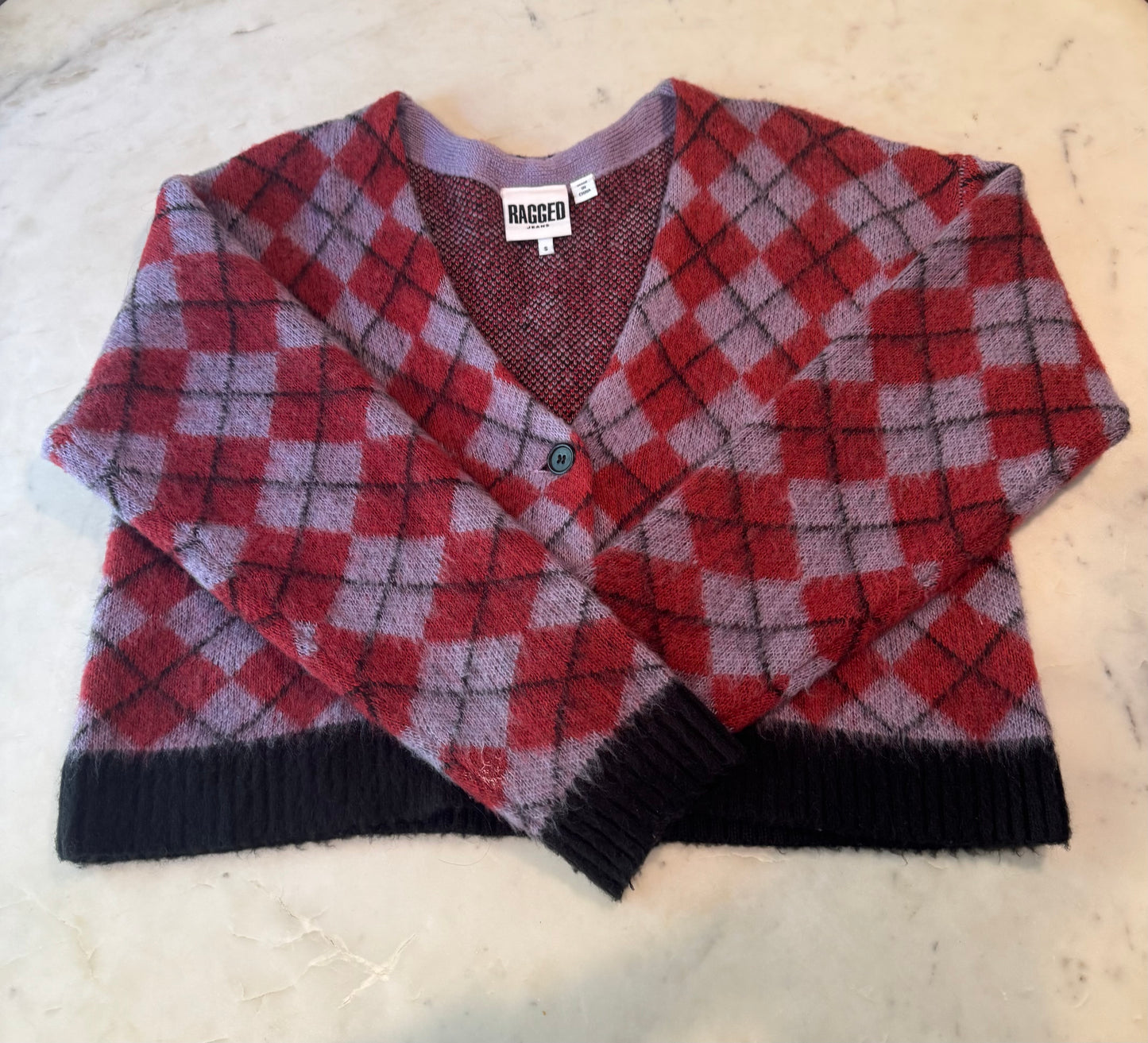 Ragged Jeans Brushed Argyle Cardigan