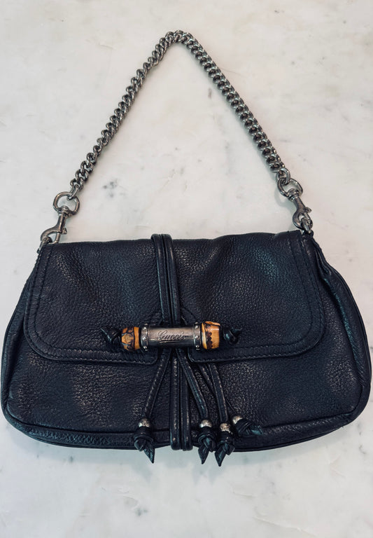 Gucci Vintage Croisette Black Evening Purse