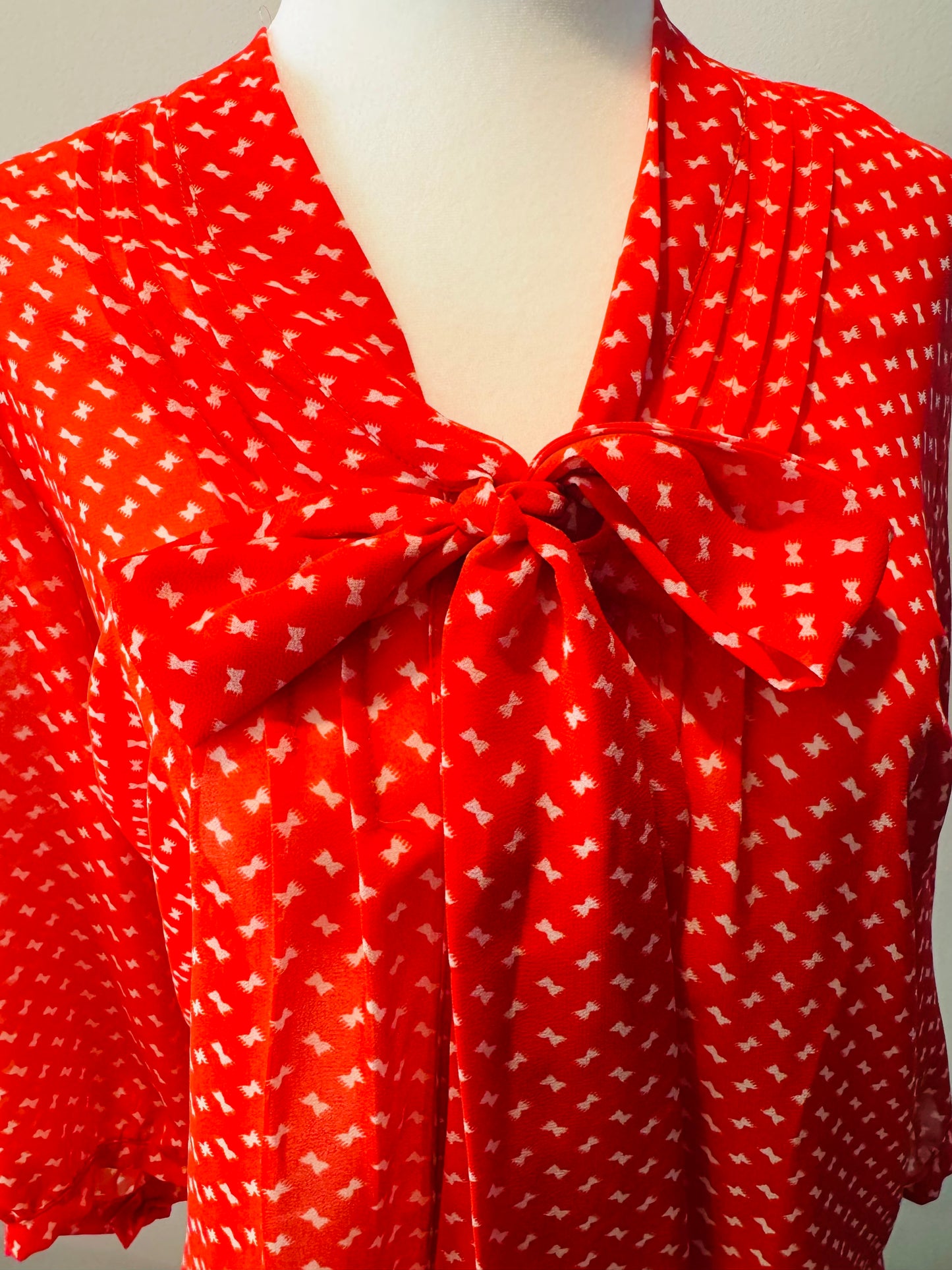 Secretary Bow Print Blouse
