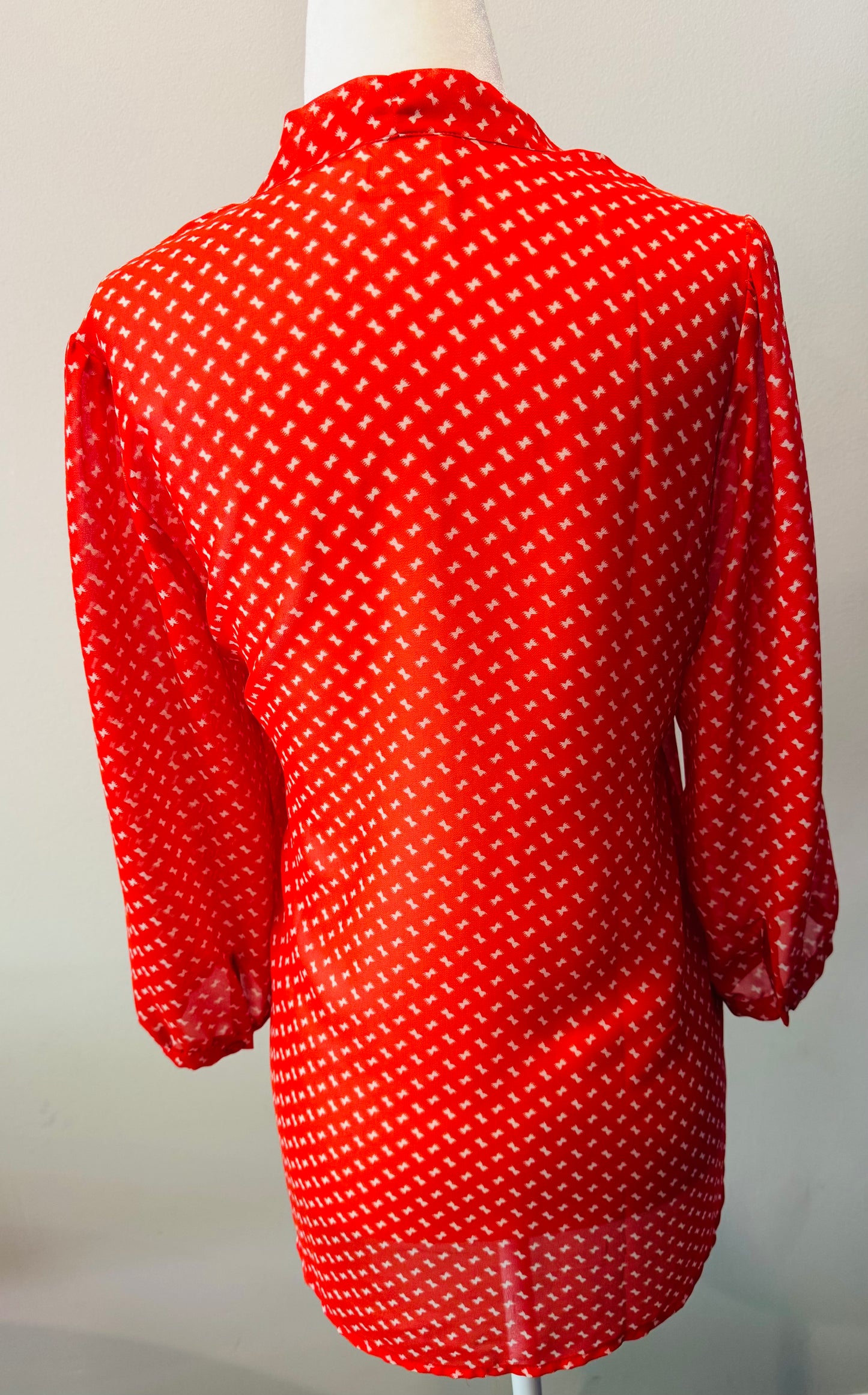Secretary Bow Print Blouse