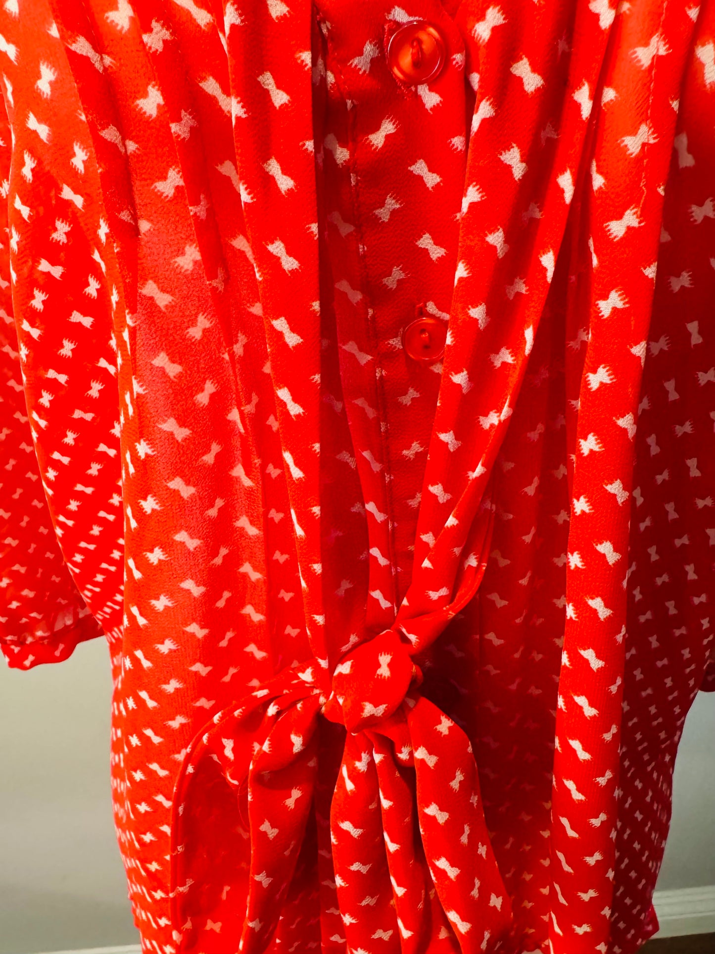 Secretary Bow Print Blouse