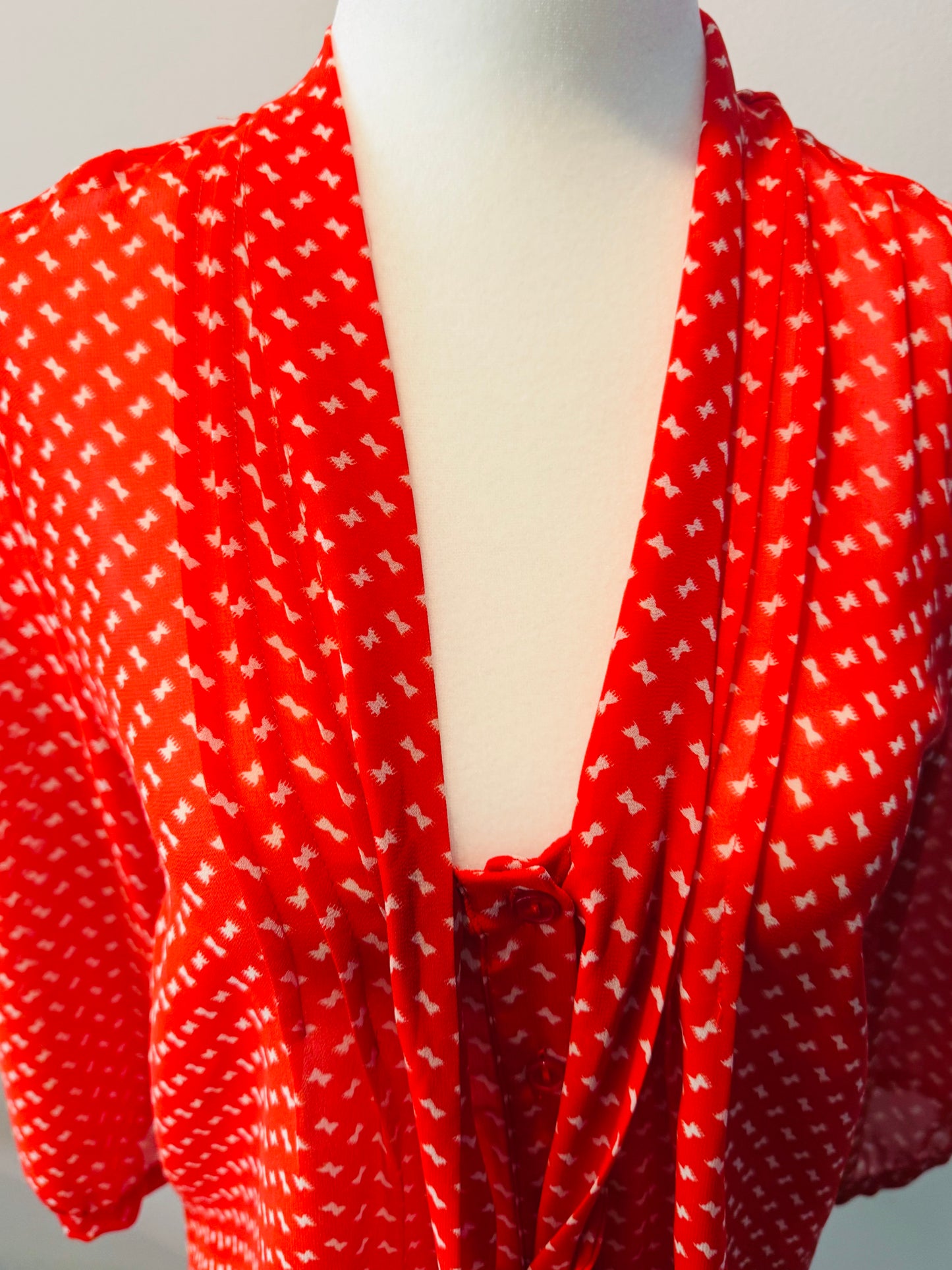 Secretary Bow Print Blouse