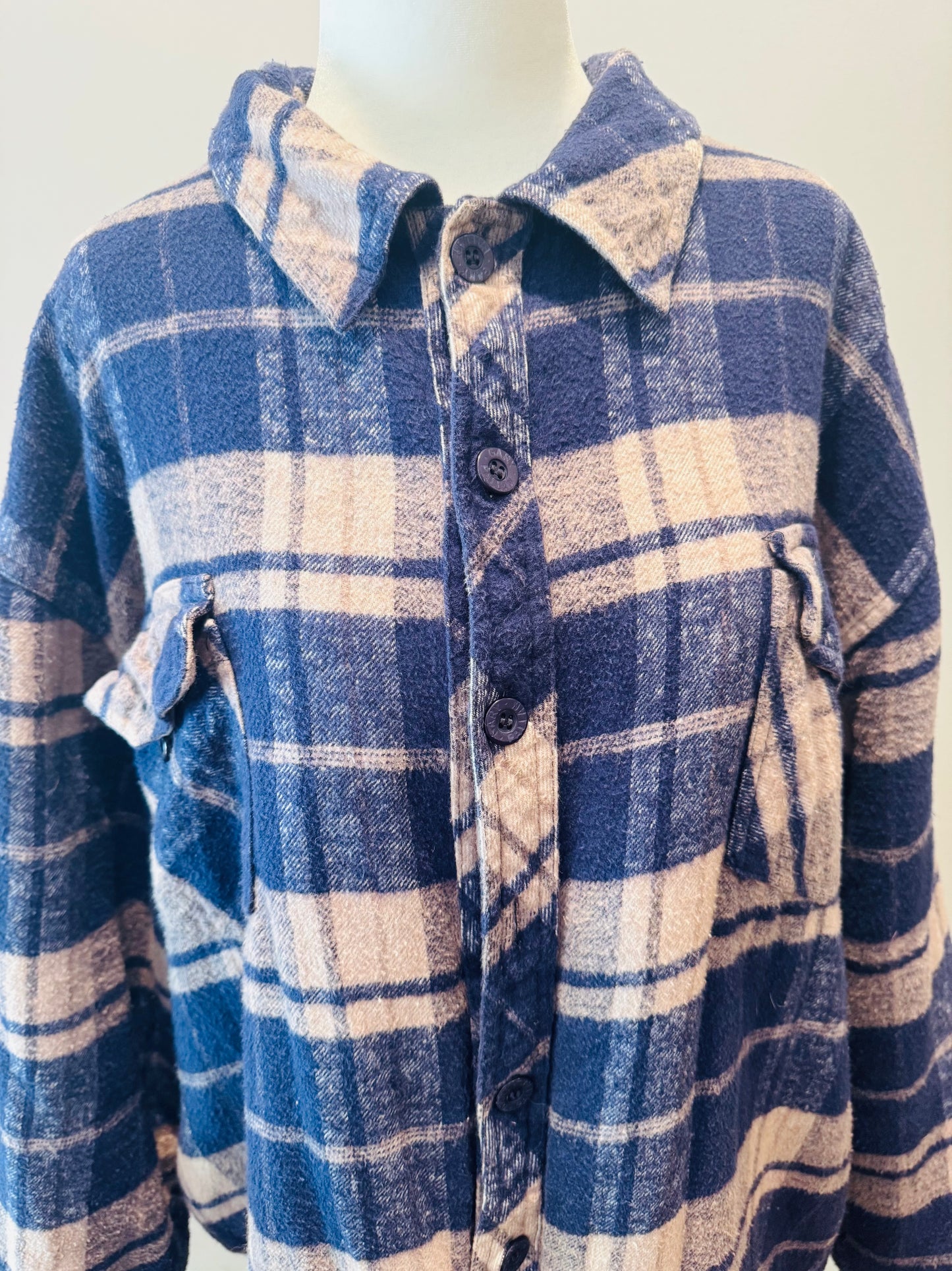 Vintage Plaid Shacket Jacket