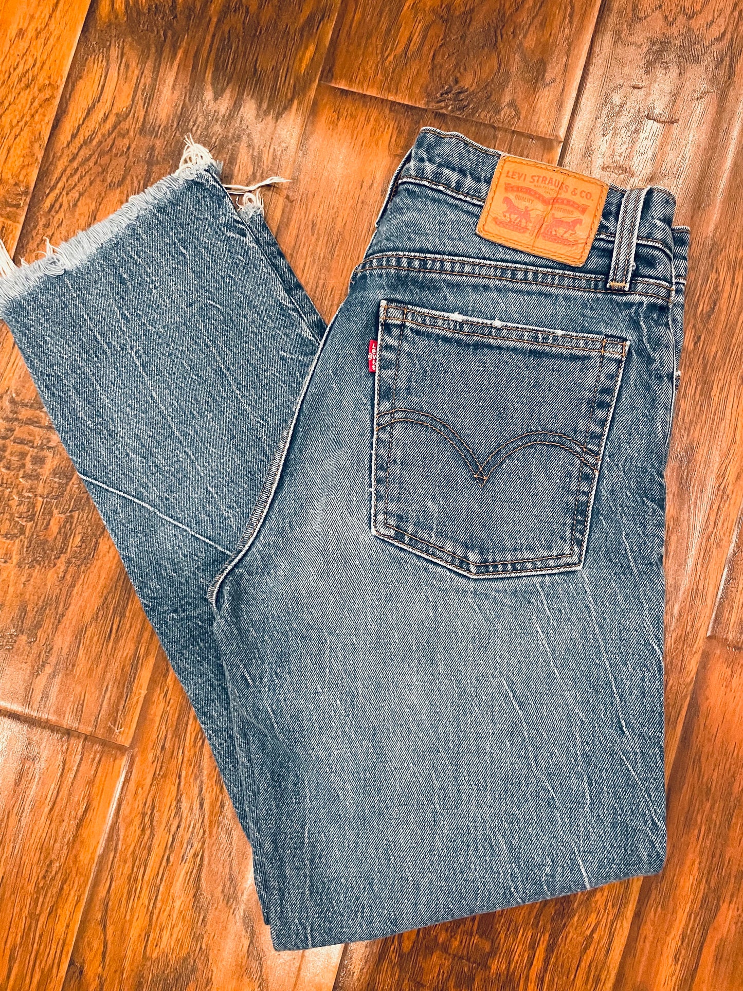 Levi's Frayed Bottom 501's Jeans