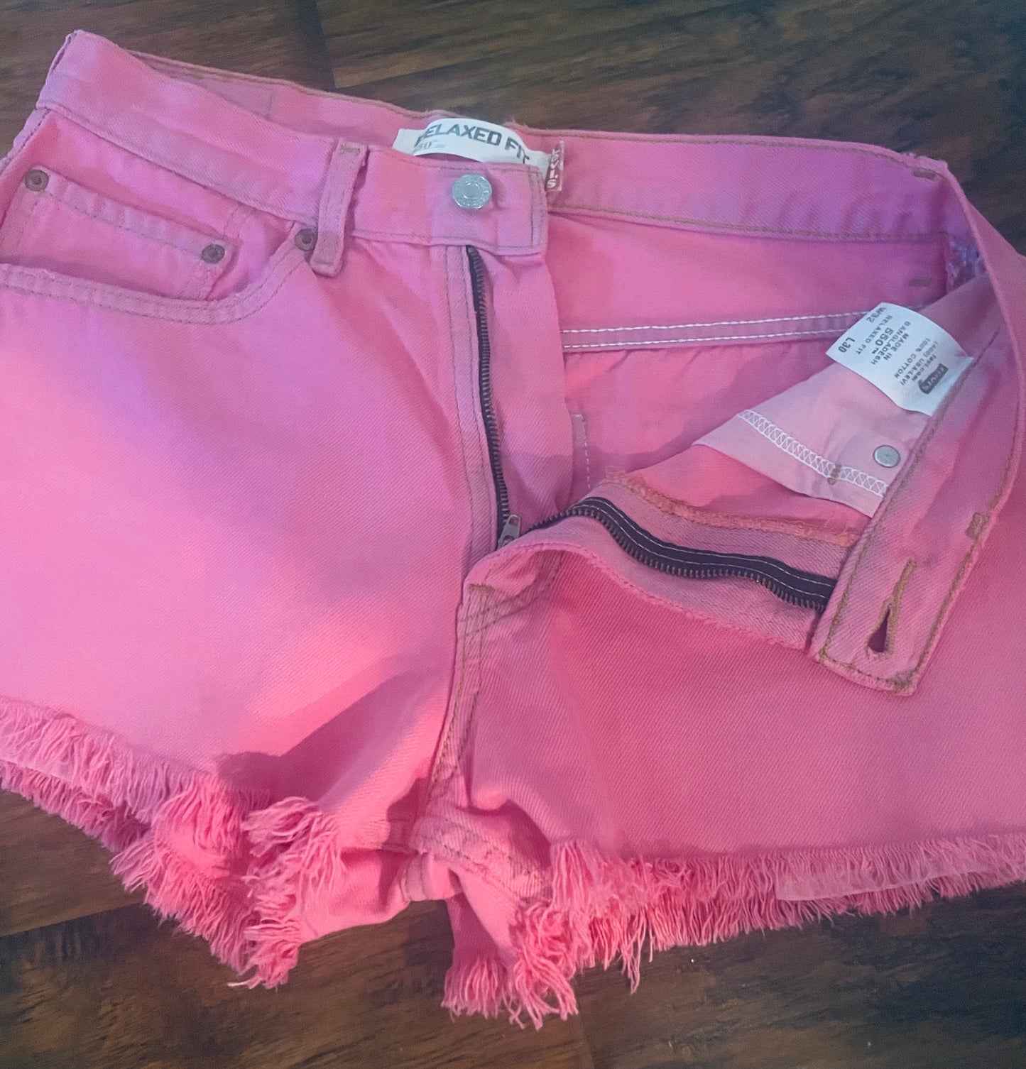 Levi's Vintage Pink 550 Cutoff Shorts