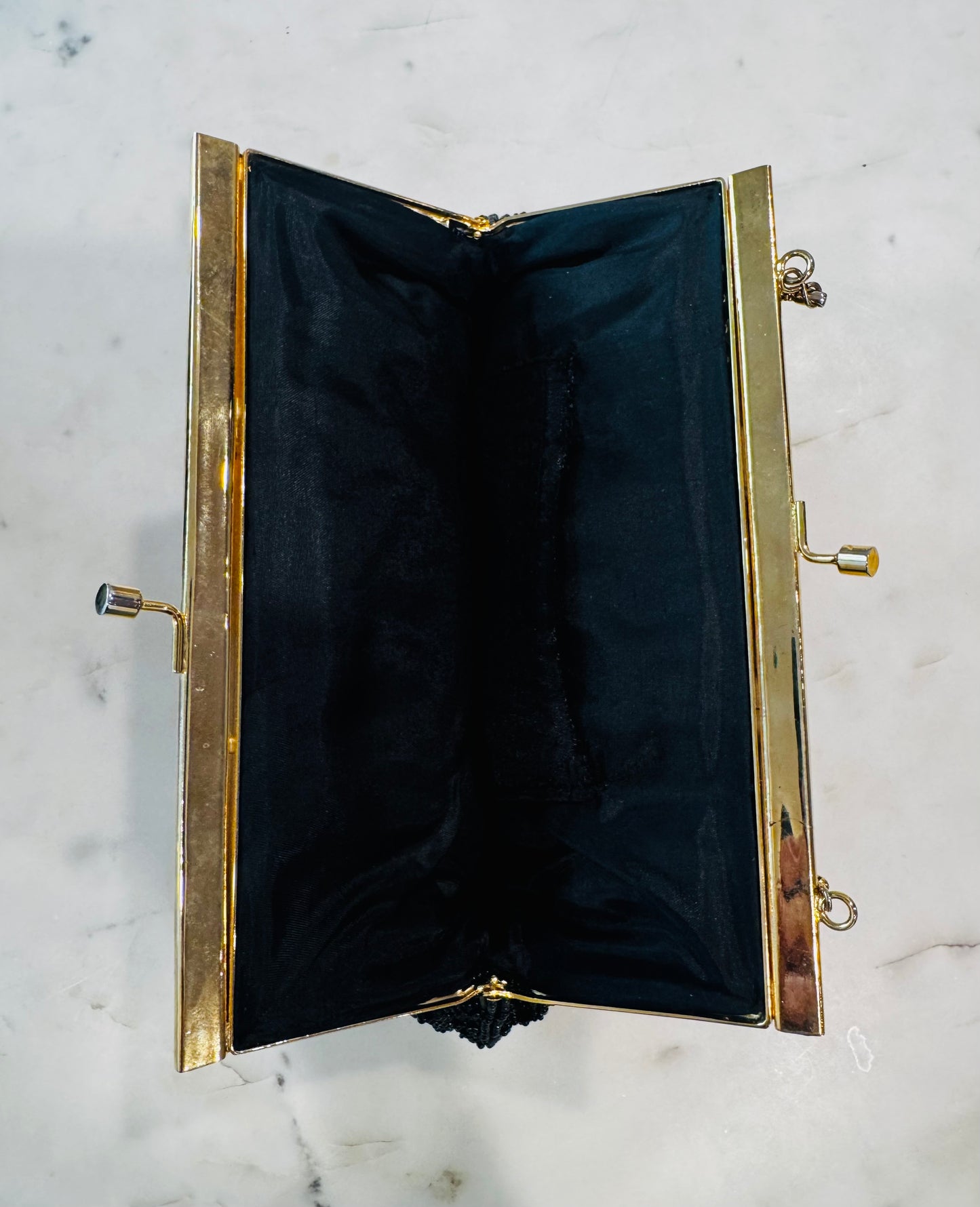 Vintage Black Beaded Evening Bag