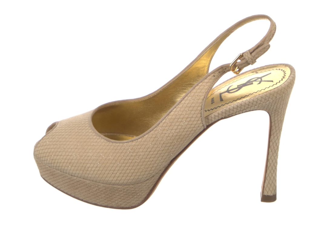 Yves Saint Laurent Vintage Suede Slingback Pumps