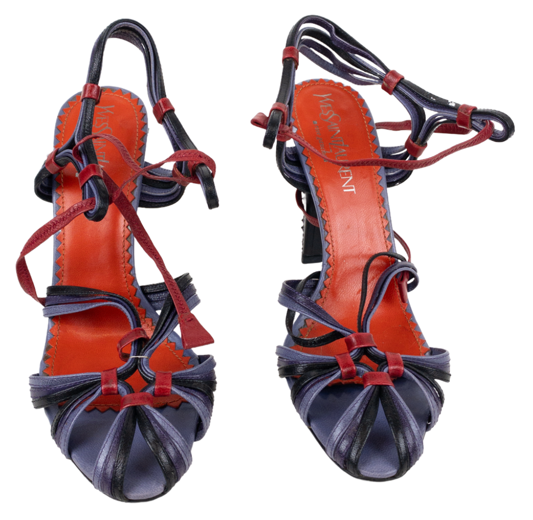 Yves Saint Laurent Rive Gauche Ankle Strap Shoes.