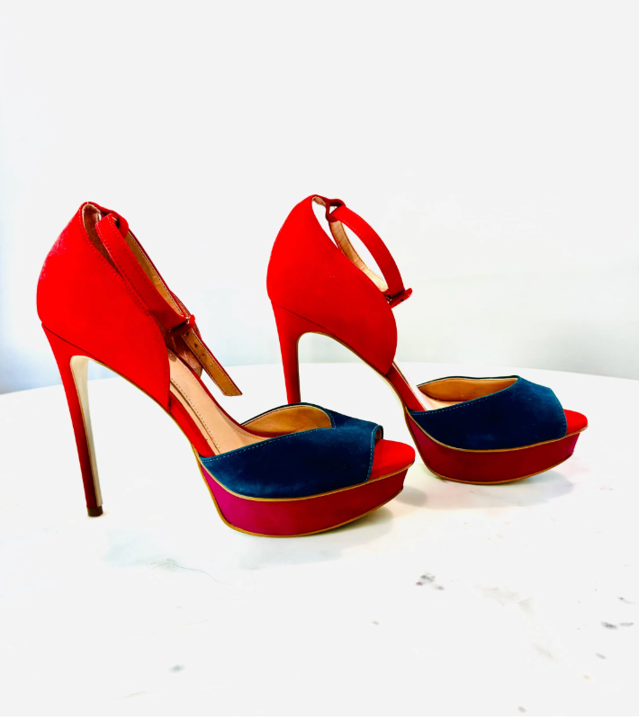 Brian Atwood Roma Suede Platform Sandals