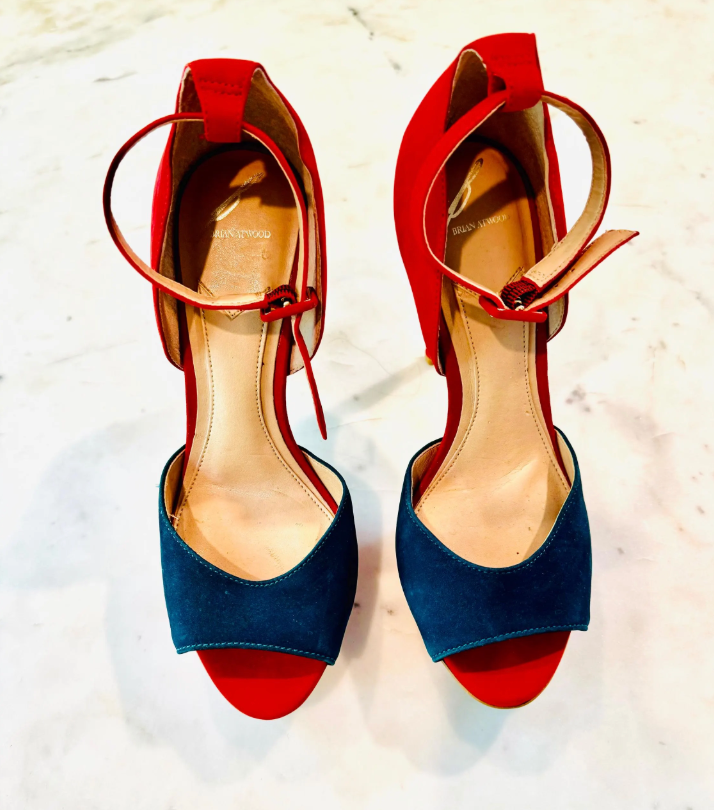 Brian Atwood Roma Suede Platform Sandals
