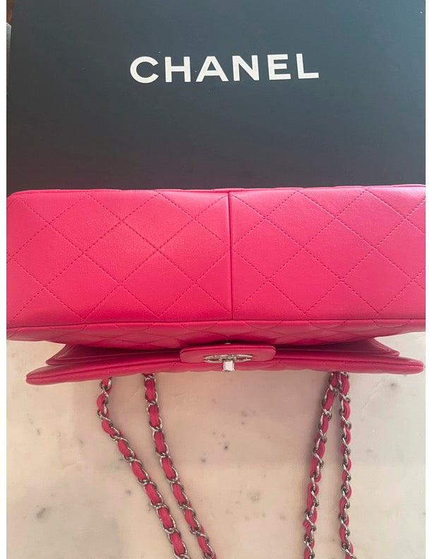 Chanel Pink Large Double Flap Handbag