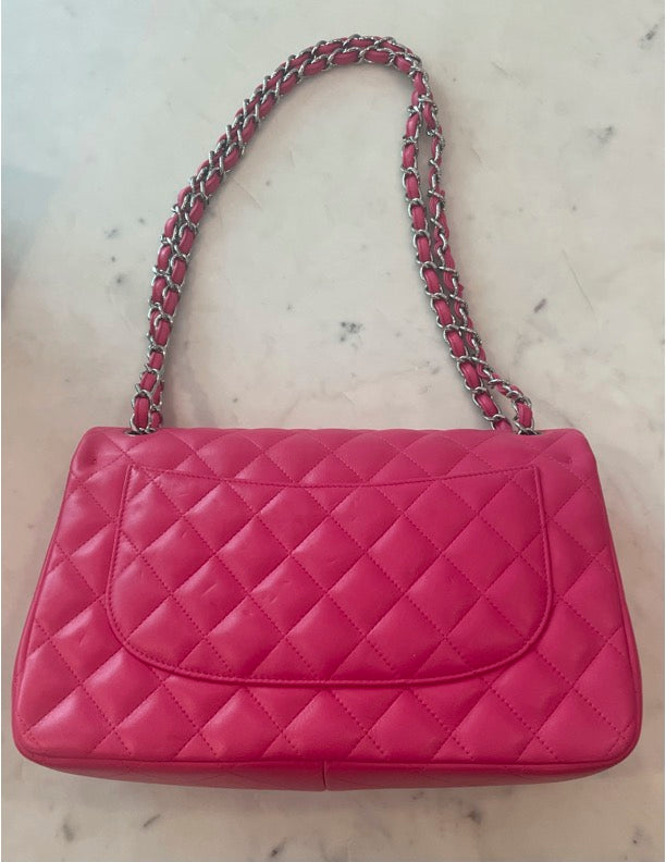 Chanel Pink Large Double Flap Handbag