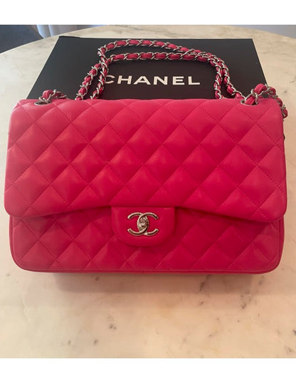 Chanel Pink Large Double Flap Handbag