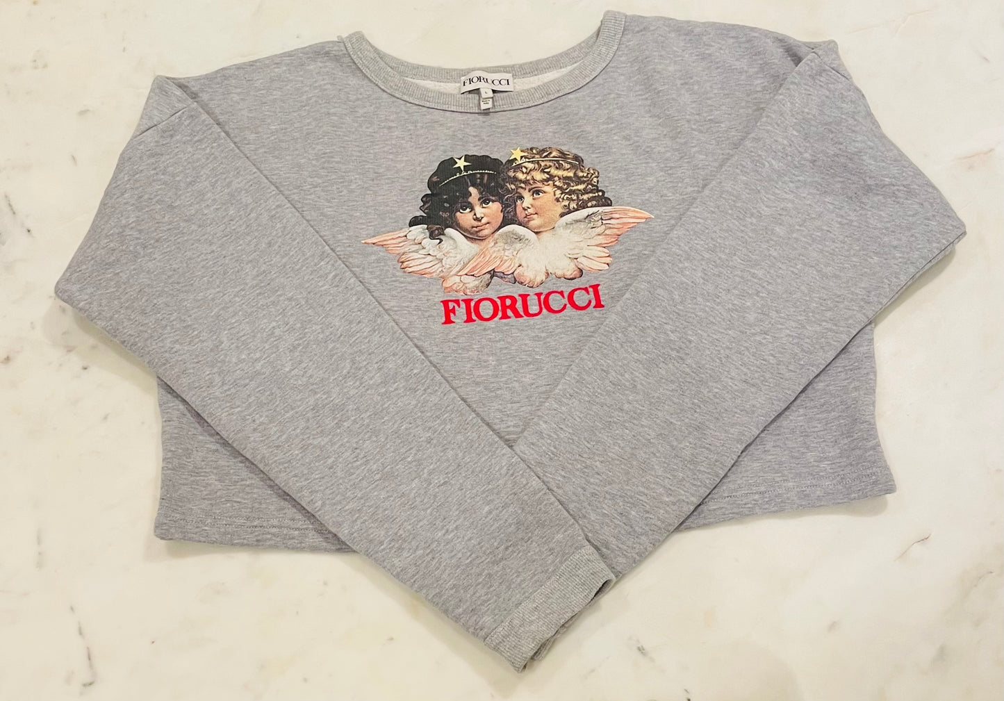 Vintage Y2K Fiorucci Angel Postcard Graphic Sweatshirt