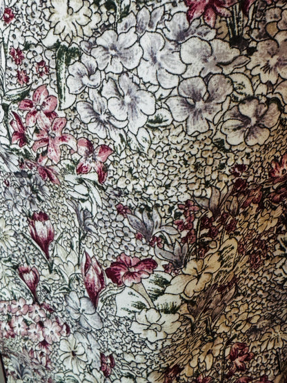 Vintage 1970s Floral Polyester Scarf