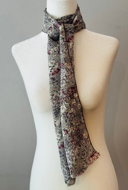 Vintage 1970s Floral Polyester Scarf
