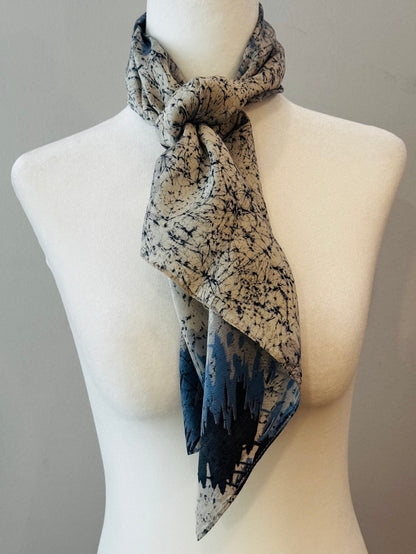 Vintage 1970s Abstract Print Scarf