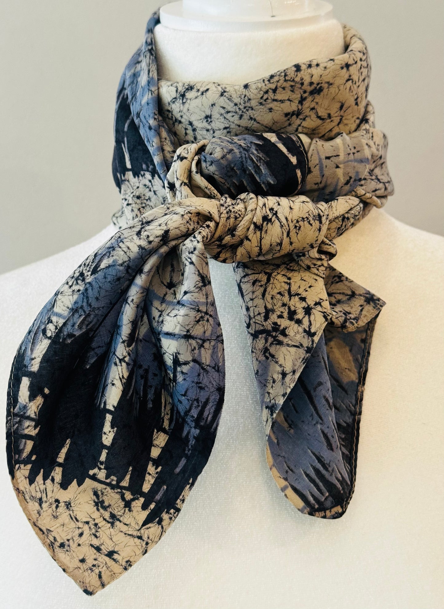Vintage 1970s Abstract Print Scarf