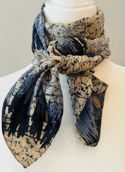 Vintage 1970s Abstract Print Scarf