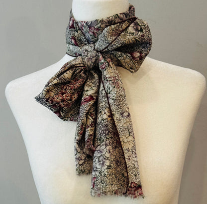 Vintage 1970s Floral Polyester Scarf