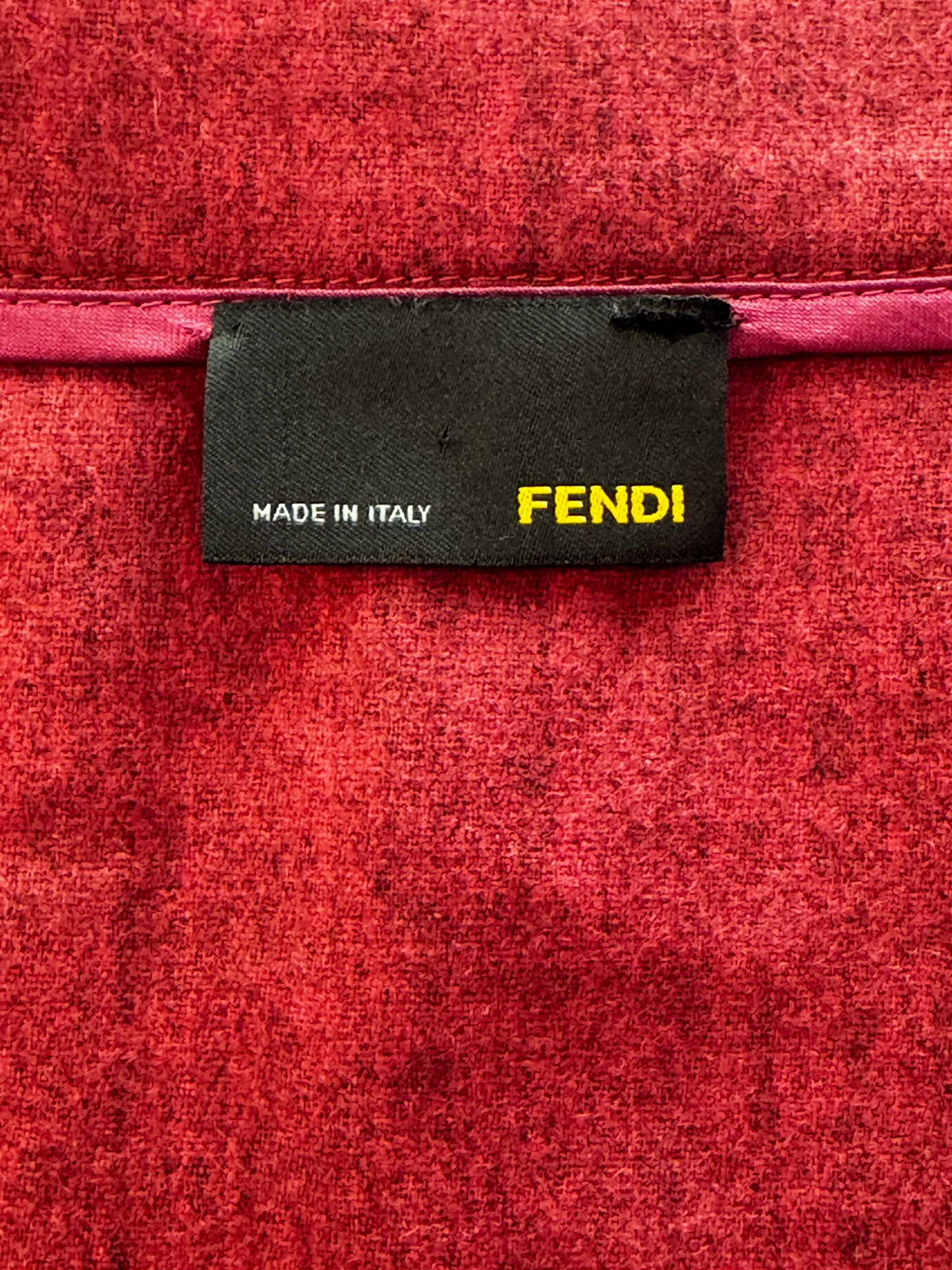 RARE Archival FENDI 2000s Virgin Wool & Leather Hem Skirt, Japan Archive