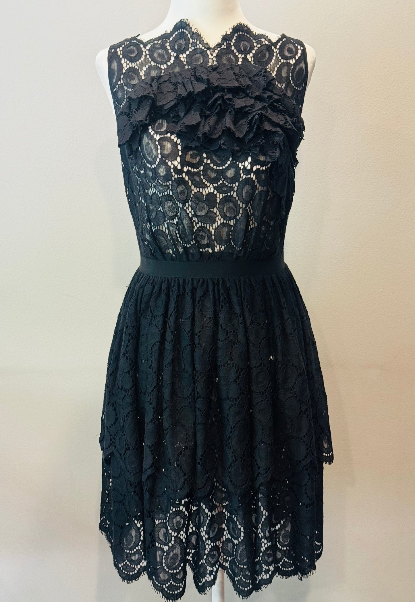 Vintage Nina Ricci Black Lace Sheer Dress