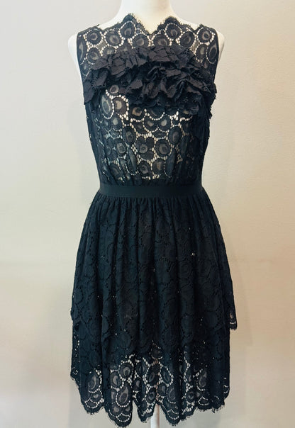 Vintage Nina Ricci Black Lace Sheer Dress