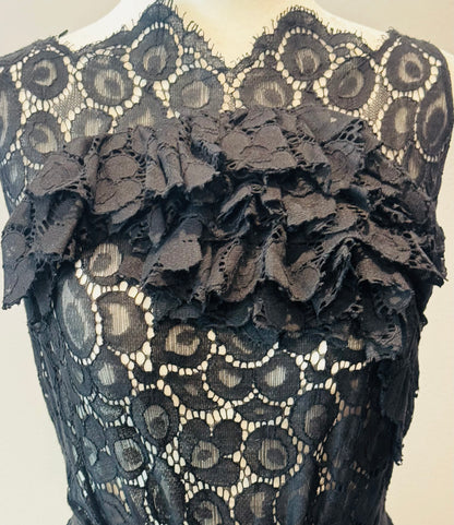 Vintage Nina Ricci Black Lace Sheer Dress