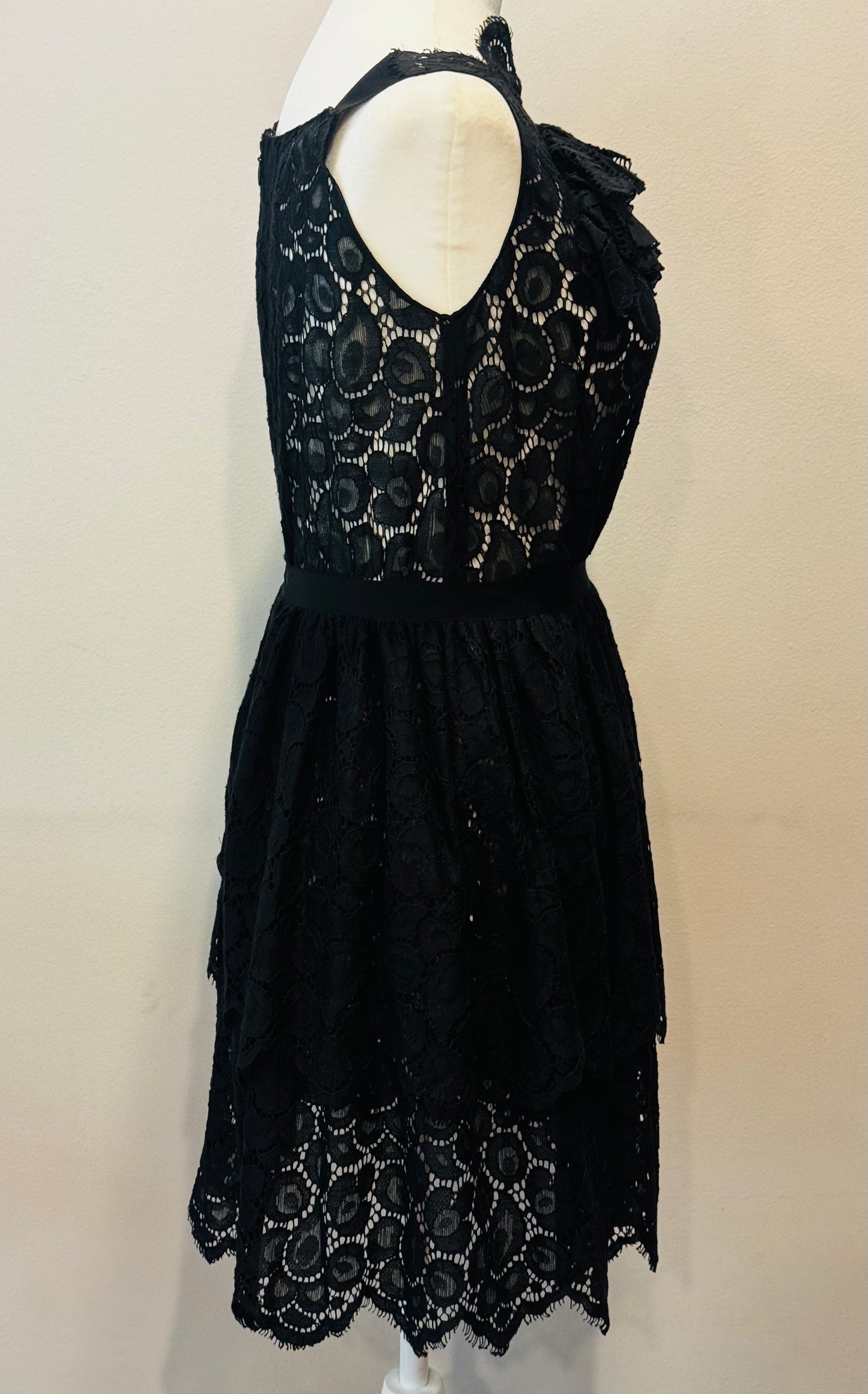 Vintage Nina Ricci Black Lace Sheer Dress