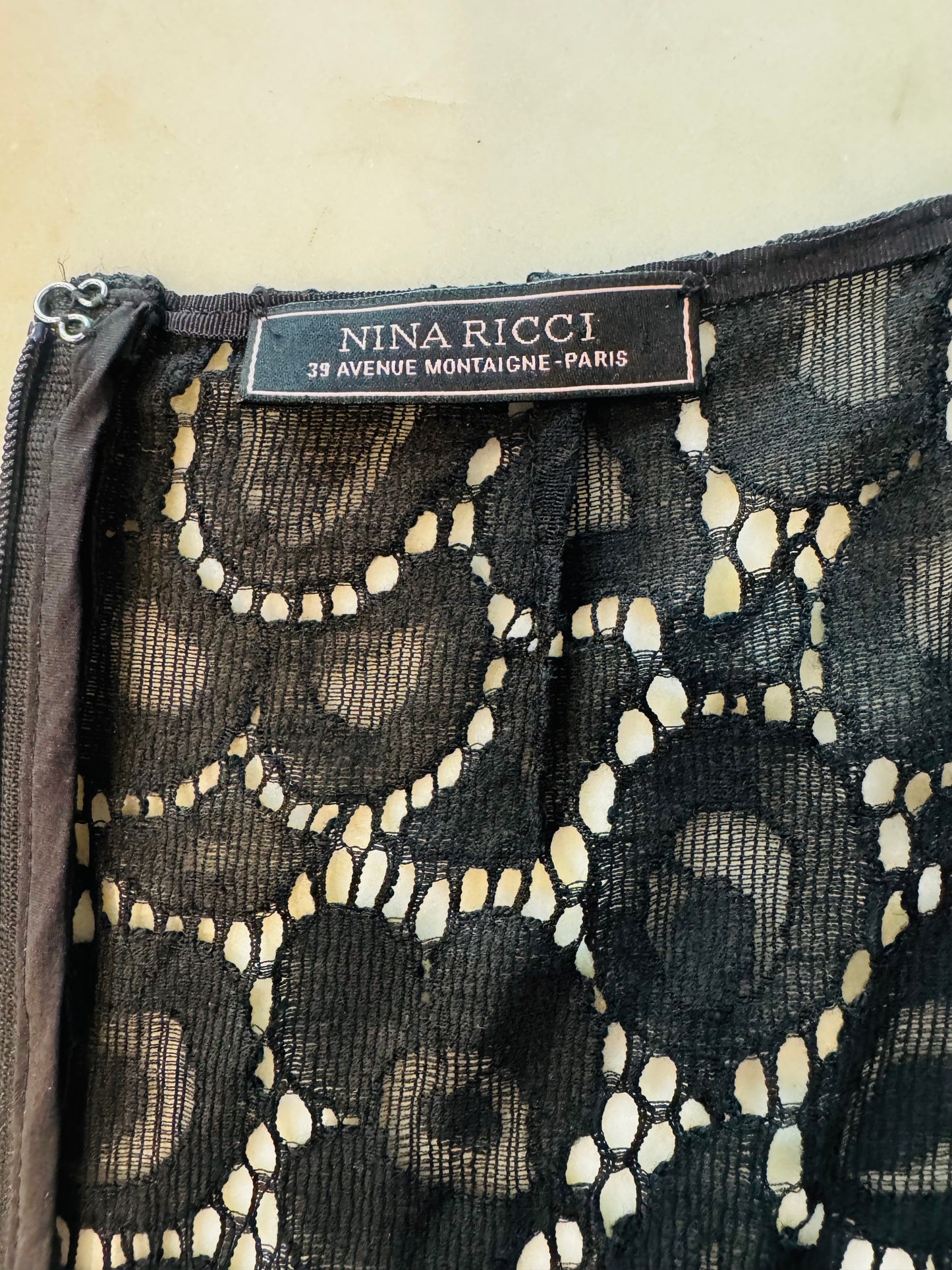 Vintage Nina Ricci Black Lace Sheer Dress