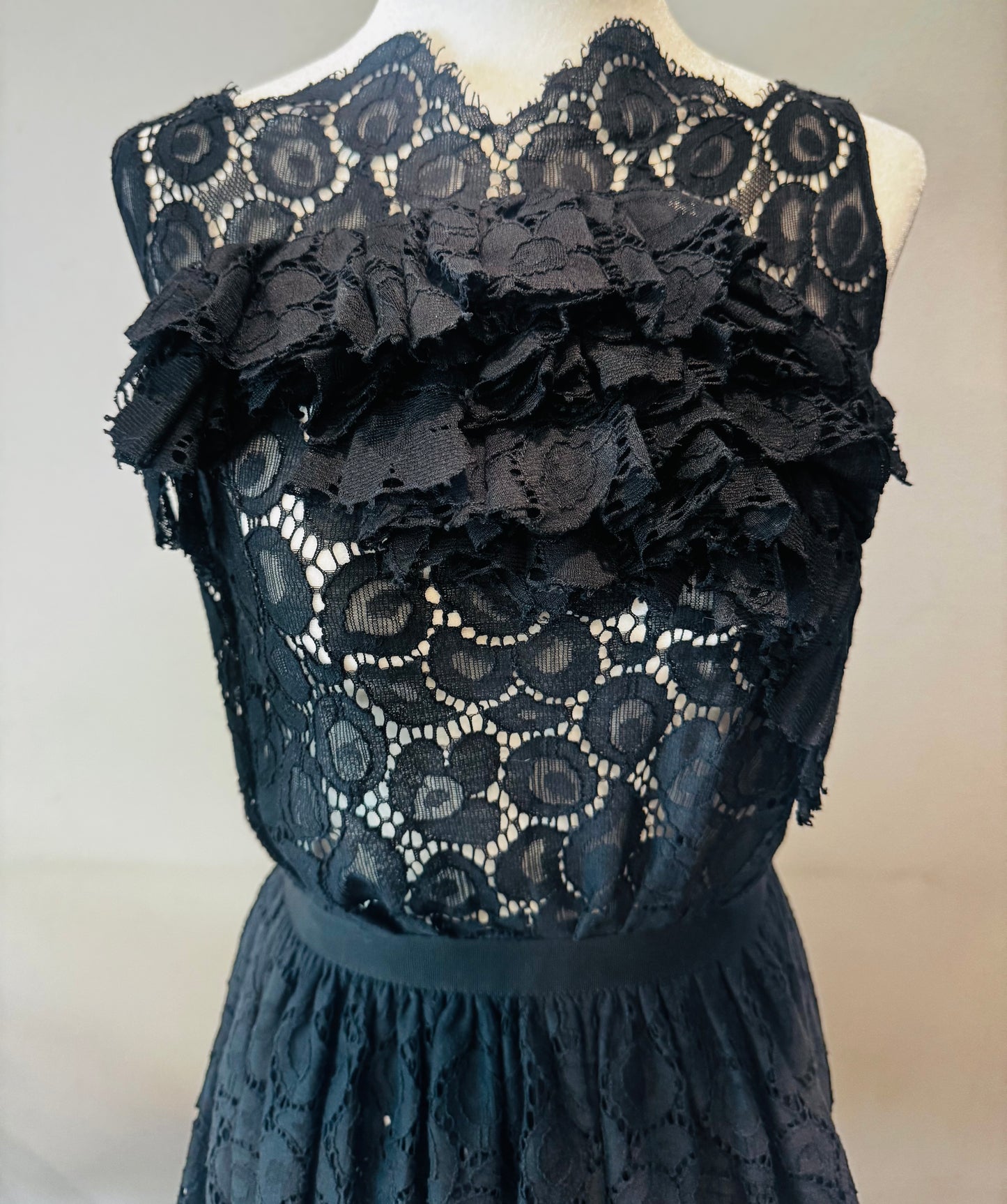 Vintage Nina Ricci Black Lace Sheer Dress