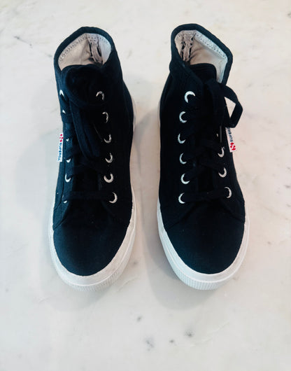 Superga 2795 Cotu Black Canvas High Top Sneakers