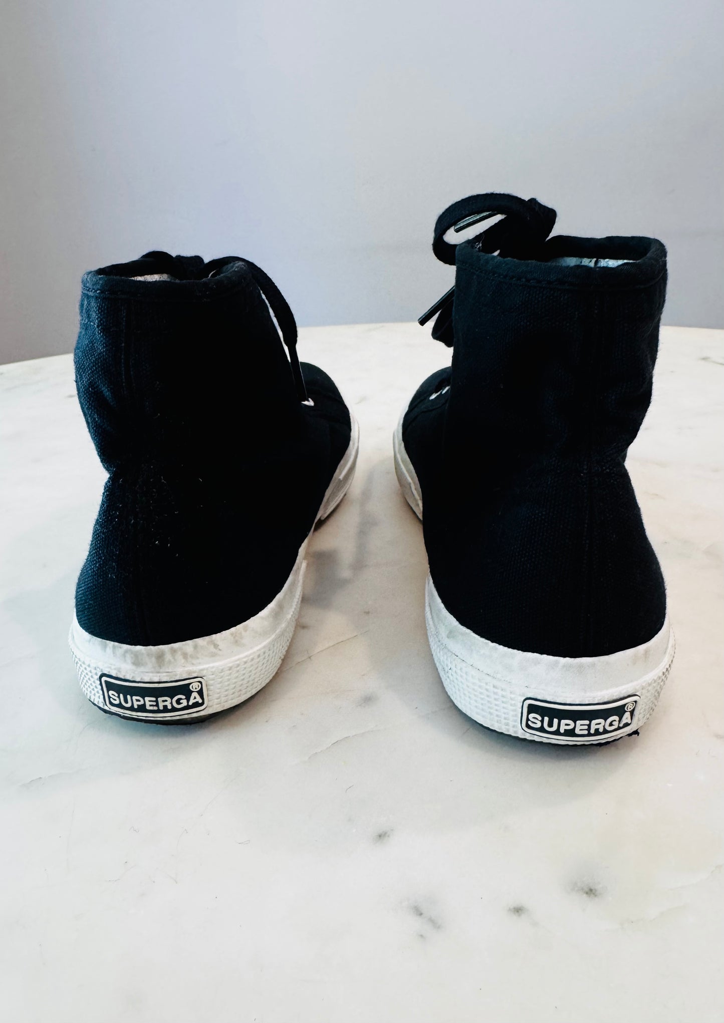 Superga 2795 Cotu Black Canvas High Top Sneakers