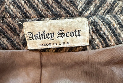 Vintage 80's Ashley Scott Herringbone Wool Blazer